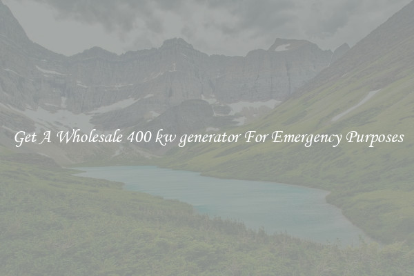 Get A Wholesale 400 kw generator For Emergency Purposes