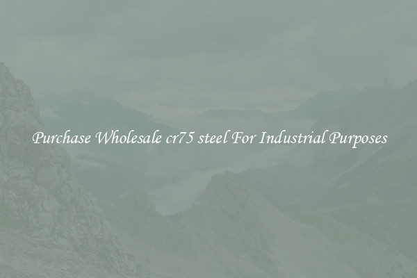 Purchase Wholesale cr75 steel For Industrial Purposes