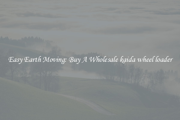 Easy Earth Moving: Buy A Wholesale kaida wheel loader
