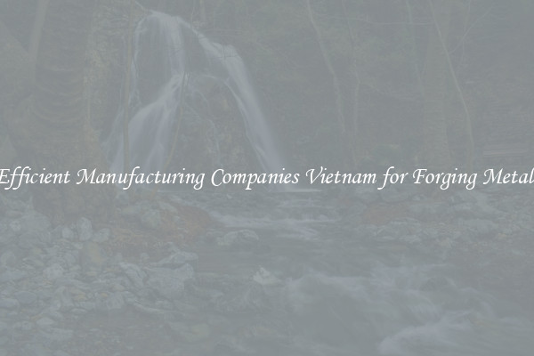 Efficient Manufacturing Companies Vietnam for Forging Metals